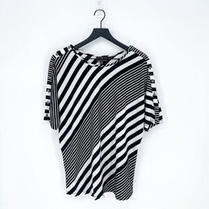 Fenn Wright Manson Diagonal Striped Dolman Sleeve Blouse 1X